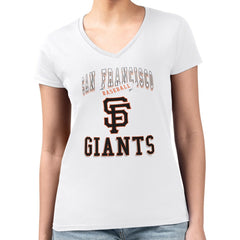 San Francisco Giants G-III 4Her by Carl Banks Women's Super-Slim Fit Lightweight Team Logo Graphic V-Neck T-Shirt - MLB