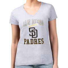 San Diego Padres G-III 4Her by Carl Banks Women's Super-Slim Fit Lightweight Team Logo Graphic V-Neck T-Shirt - MLB