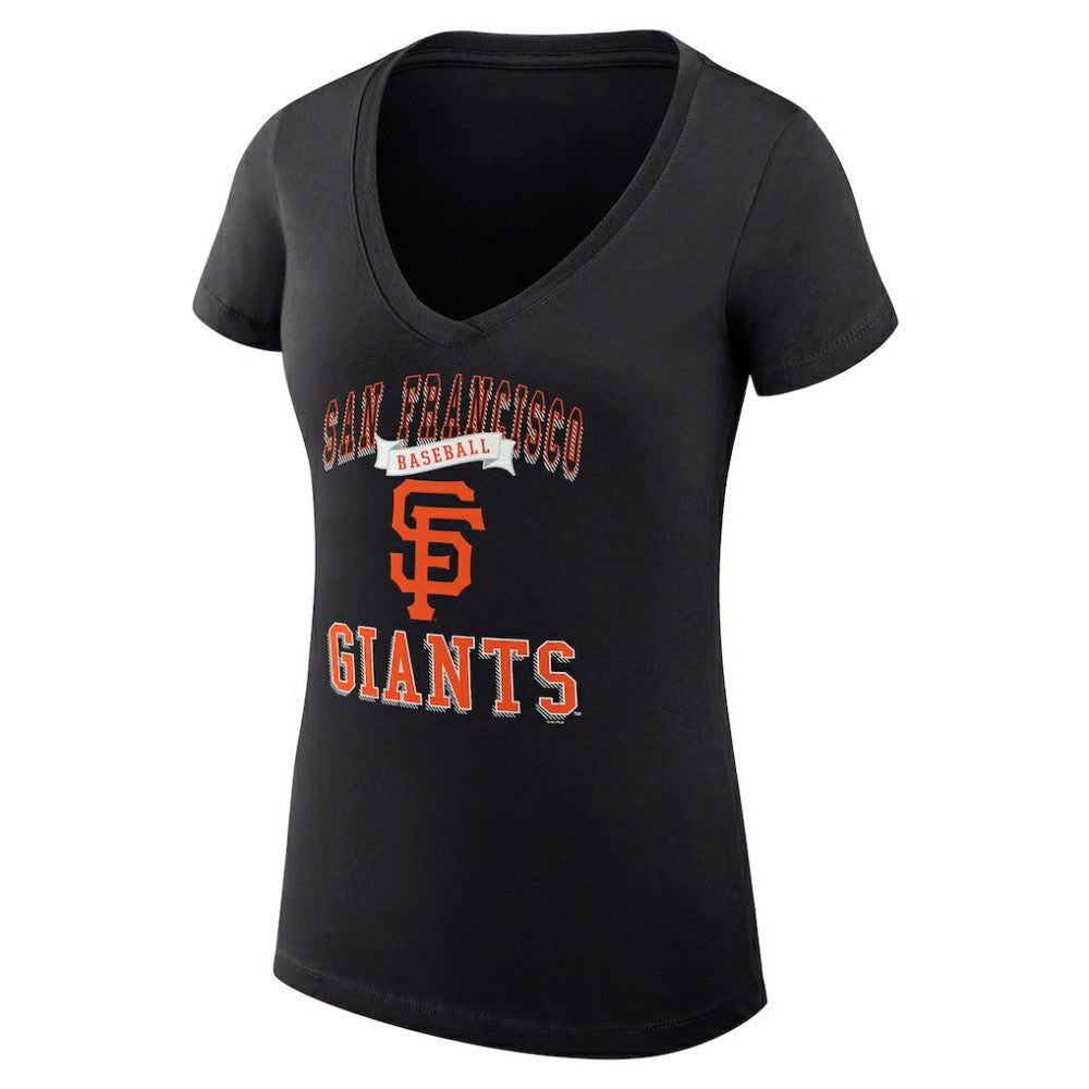 San Francisco Giants G-III 4Her by Carl Banks Women's Super-Slim Fit Lightweight Team Logo Graphic V-Neck T-Shirt - MLB