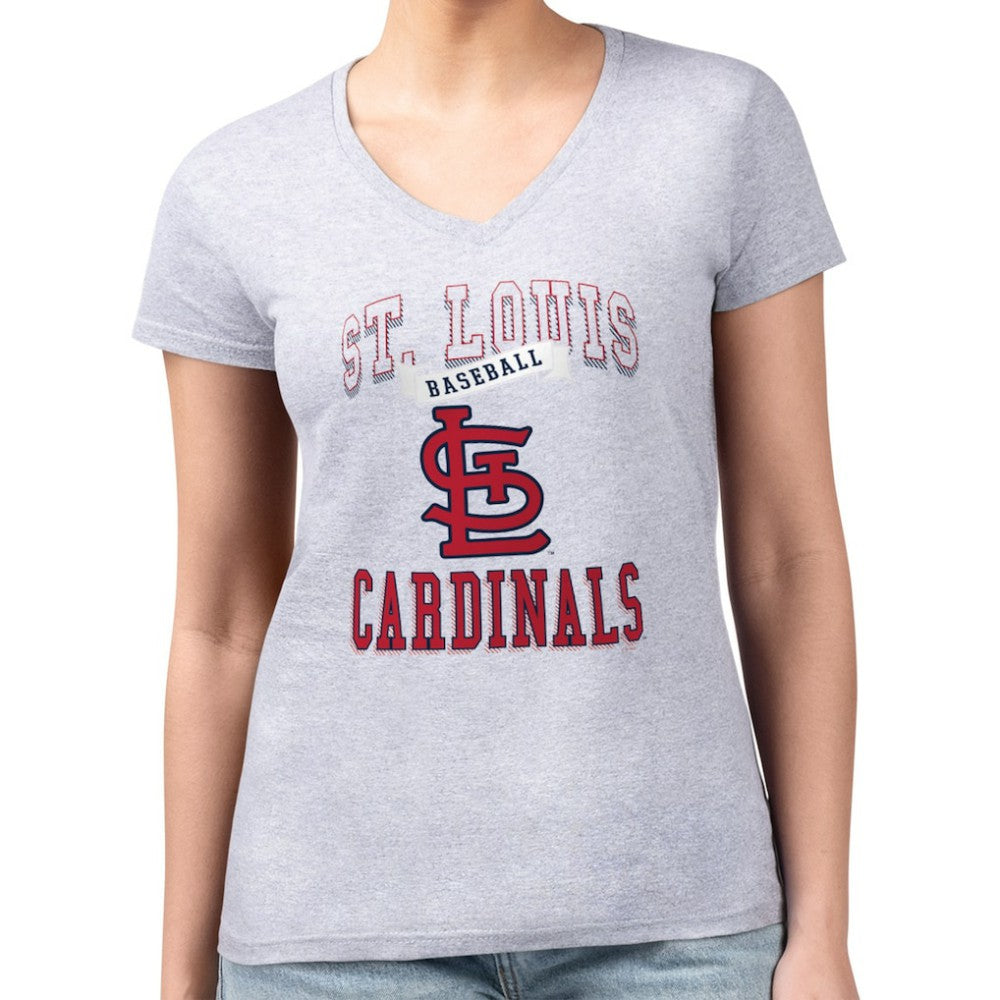 St. Louis Cardinals G-III 4Her by Carl Banks Women's Super-Slim Fit Lightweight Team Logo Graphic V-Neck T-Shirt - MLB