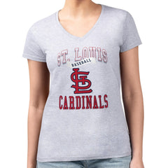 St. Louis Cardinals G-III 4Her by Carl Banks Women's Super-Slim Fit Lightweight Team Logo Graphic V-Neck T-Shirt - MLB