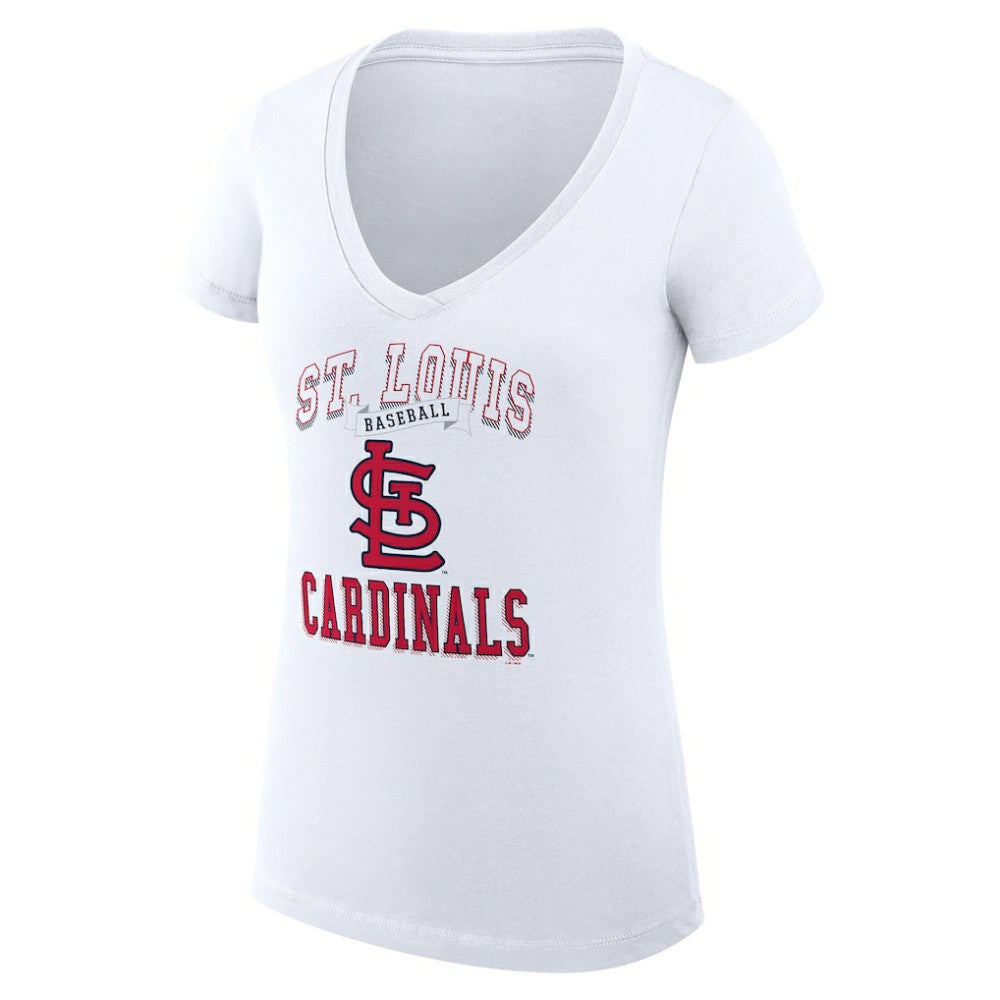 St. Louis Cardinals G-III 4Her by Carl Banks Women's Super-Slim Fit Lightweight Team Logo Graphic V-Neck T-Shirt - MLB