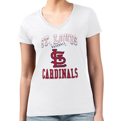 St. Louis Cardinals G-III 4Her by Carl Banks Women's Super-Slim Fit Lightweight Team Logo Graphic V-Neck T-Shirt - MLB