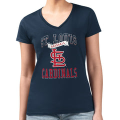 St. Louis Cardinals G-III 4Her by Carl Banks Women's Super-Slim Fit Lightweight Team Logo Graphic V-Neck T-Shirt - MLB