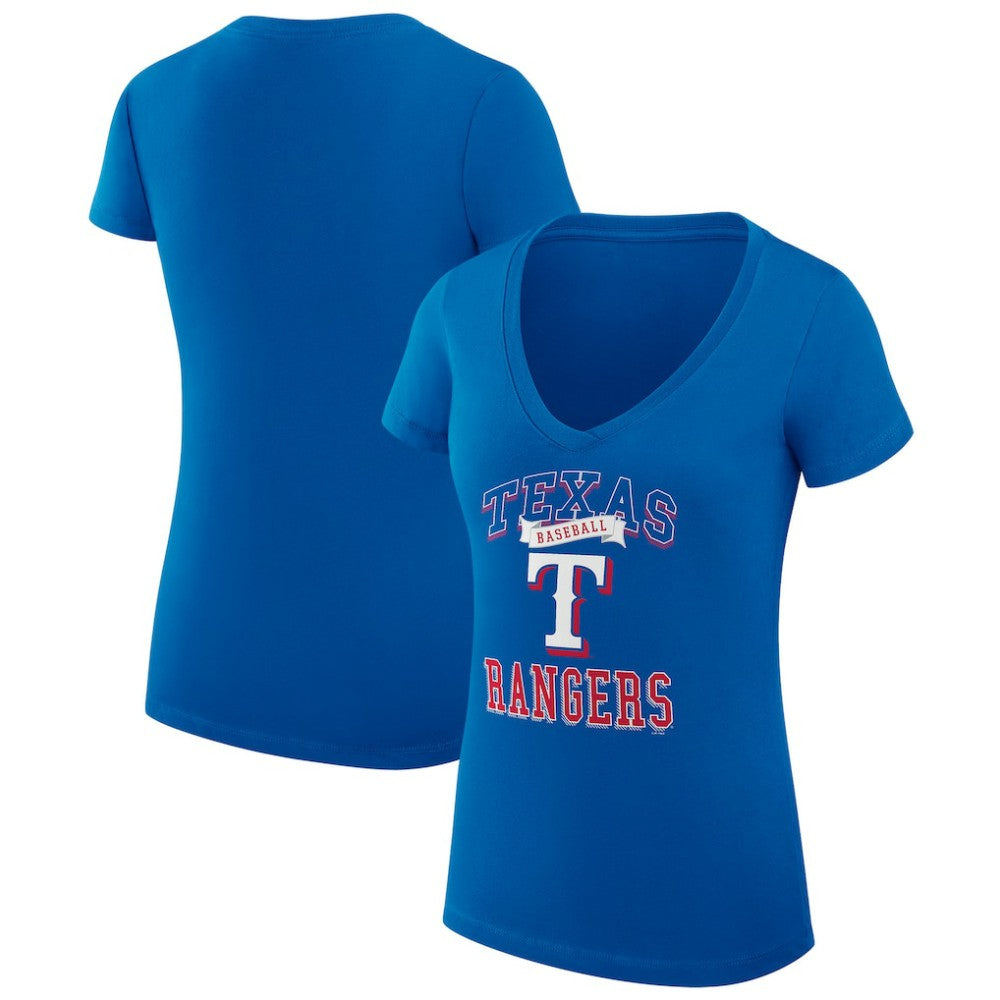Texas Rangers G-III 4Her by Carl Banks Women's Super-Slim Fit Lightweight Team Logo Graphic V-Neck T-Shirt - MLB