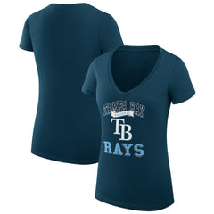 Tampa Bay Rays G-III 4Her by Carl Banks Women's Super-Slim Fit Lightweight Team Logo Graphic V-Neck T-Shirt - MLB