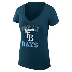 Tampa Bay Rays G-III 4Her by Carl Banks Women's Super-Slim Fit Lightweight Team Logo Graphic V-Neck T-Shirt - MLB