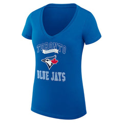 Toronto Blue Jays G-III 4Her by Carl Banks Women's Super-Slim Fit Lightweight Team Logo Graphic V-Neck T-Shirt - MLB