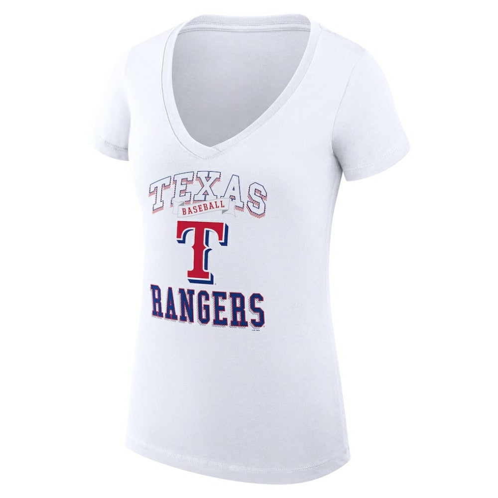 Texas Rangers G-III 4Her by Carl Banks Women's Super-Slim Fit Lightweight Team Logo Graphic V-Neck T-Shirt - MLB