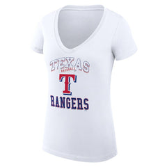 Texas Rangers G-III 4Her by Carl Banks Women's Super-Slim Fit Lightweight Team Logo Graphic V-Neck T-Shirt - MLB