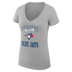 Toronto Blue Jays G-III 4Her by Carl Banks Women's Super-Slim Fit Lightweight Team Logo Graphic V-Neck T-Shirt - MLB