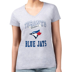 Toronto Blue Jays G-III 4Her by Carl Banks Women's Super-Slim Fit Lightweight Team Logo Graphic V-Neck T-Shirt - MLB