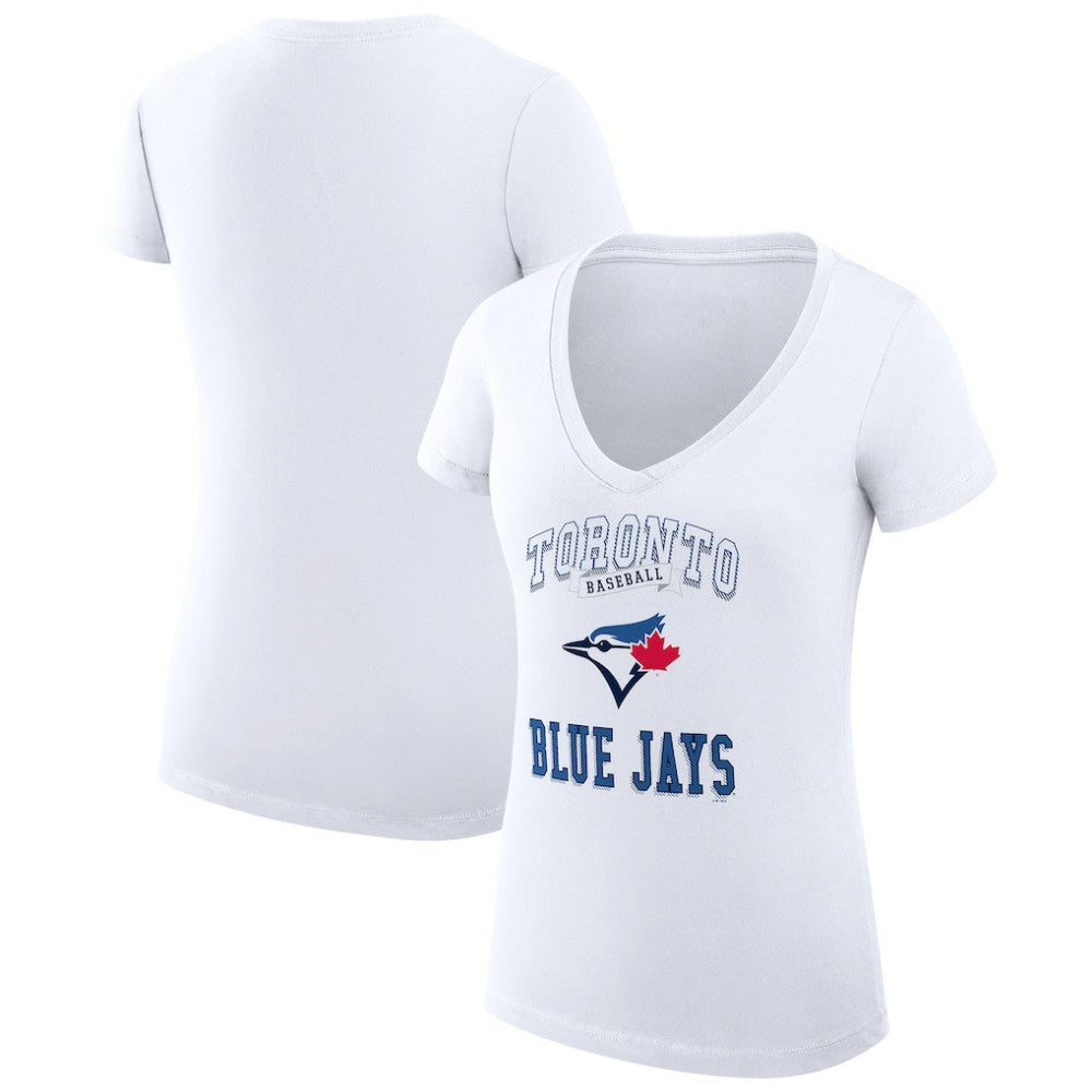 Toronto Blue Jays G-III 4Her by Carl Banks Women's Super-Slim Fit Lightweight Team Logo Graphic V-Neck T-Shirt - MLB