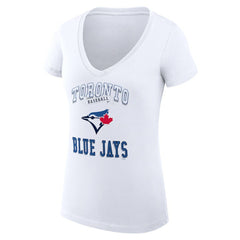Toronto Blue Jays G-III 4Her by Carl Banks Women's Super-Slim Fit Lightweight Team Logo Graphic V-Neck T-Shirt - MLB