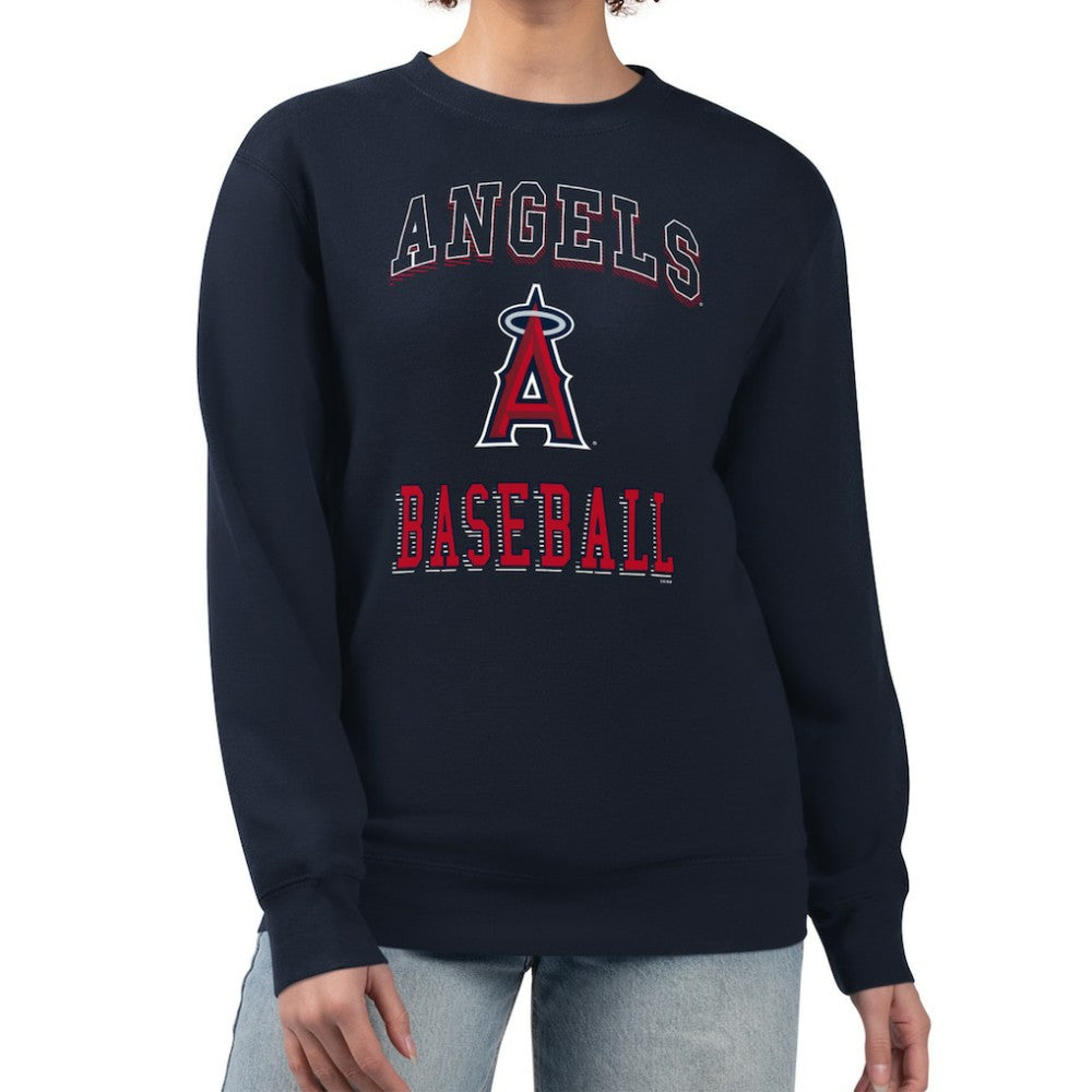 Los Angeles Angels G-III 4Her by Carl Banks Women's Team Logo Graphic Tri-Blend Fleece Pullover Sweatshirt - MLB