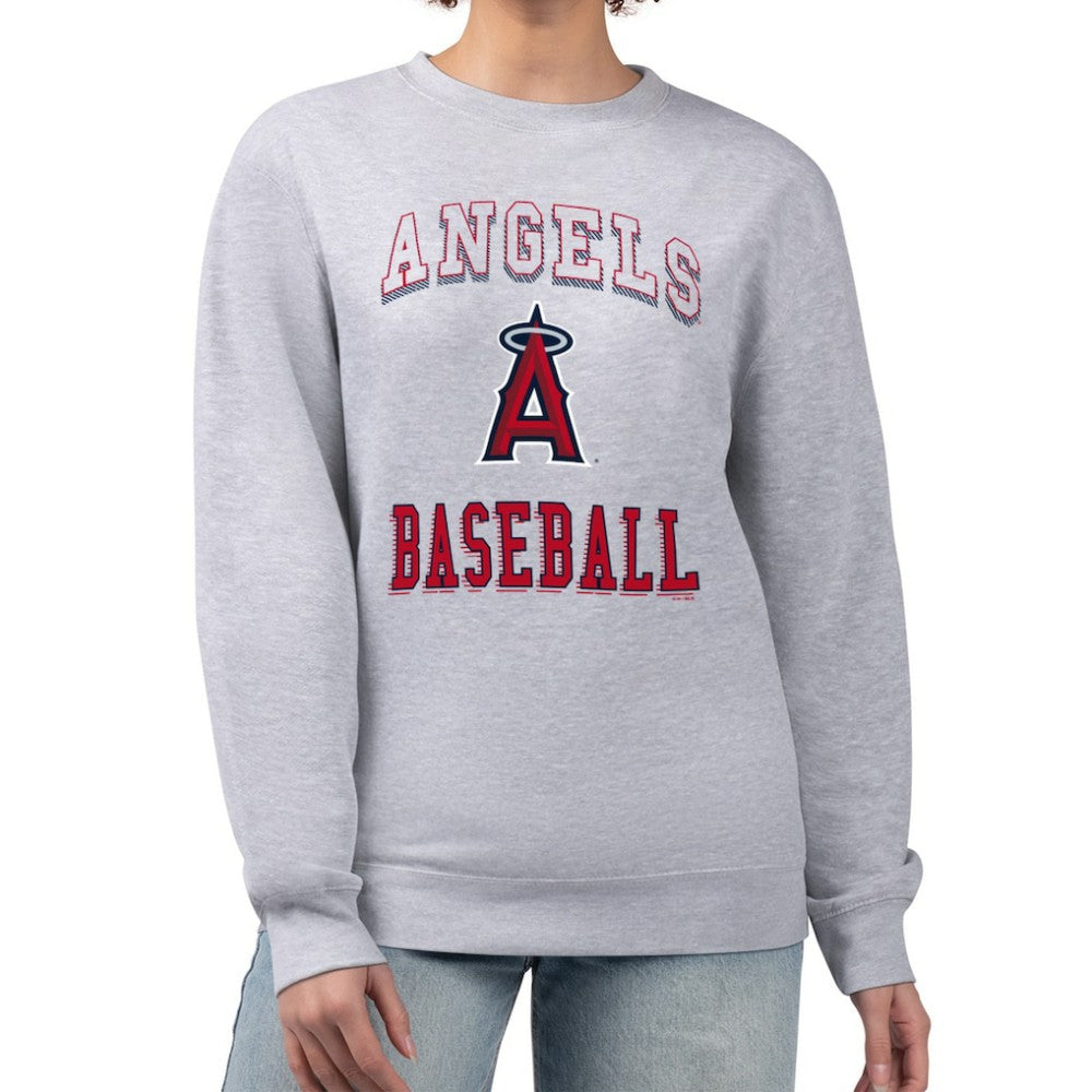 Los Angeles Angels G-III 4Her by Carl Banks Women's Team Logo Graphic Tri-Blend Fleece Pullover Sweatshirt - MLB