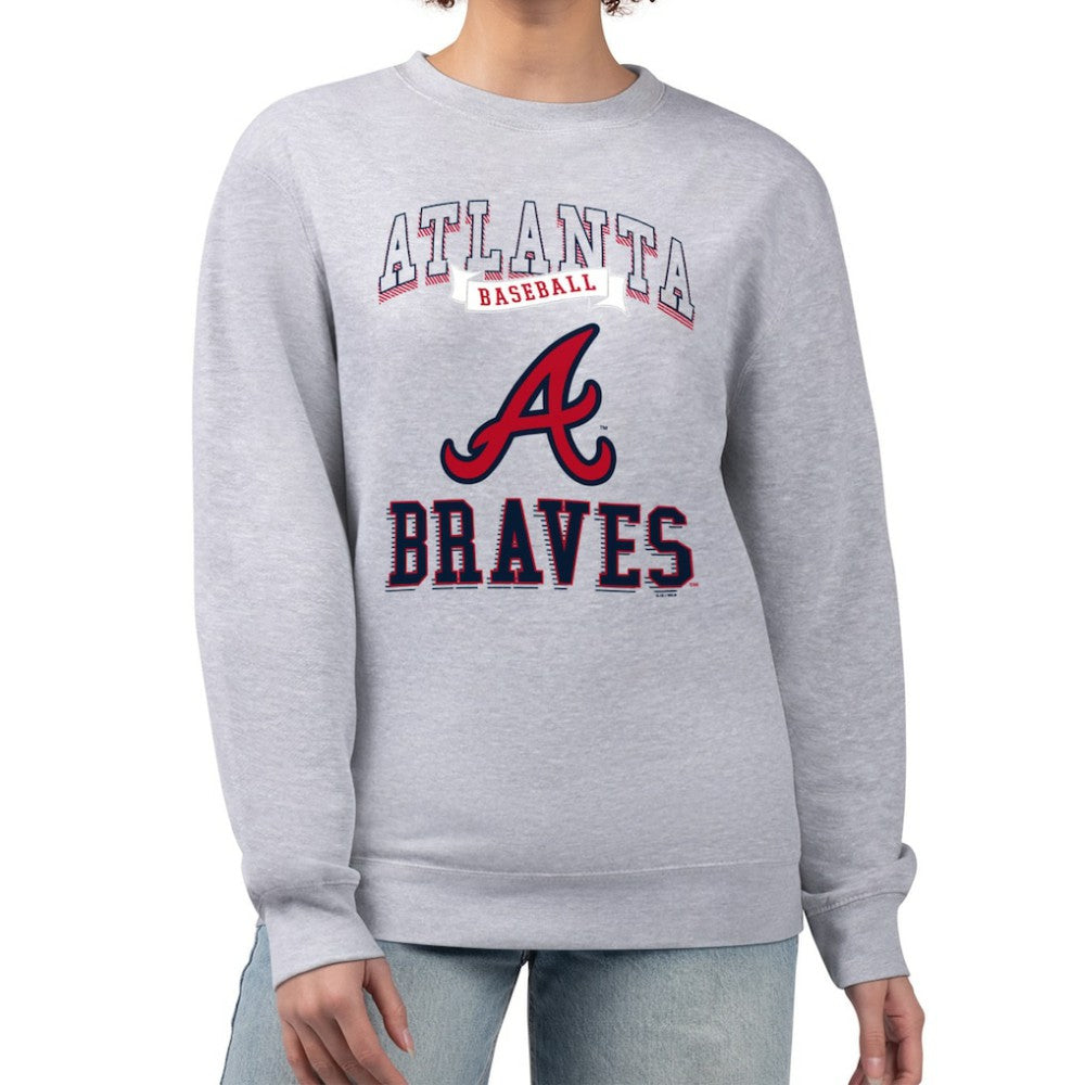 Atlanta Braves G-III 4Her by Carl Banks Women's Team Logo Graphic Tri-Blend Fleece Pullover Sweatshirt - MLB