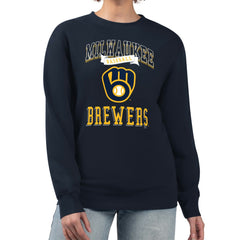Milwaukee Brewers G-III 4Her by Carl Banks Women's Team Logo Graphic Tri-Blend Fleece Pullover Sweatshirt - MLB