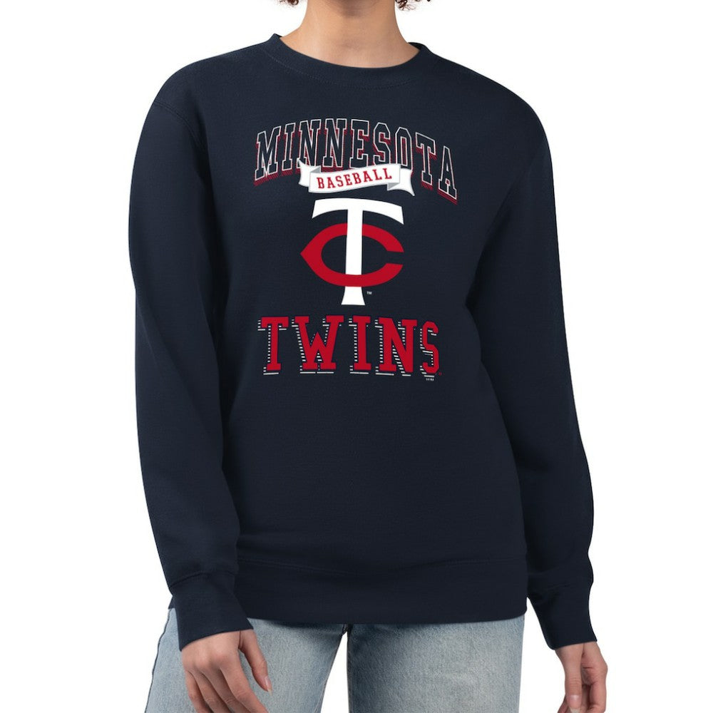 Minnesota Twins G-III 4Her by Carl Banks Women's Team Logo Graphic Tri-Blend Fleece Pullover Sweatshirt - MLB