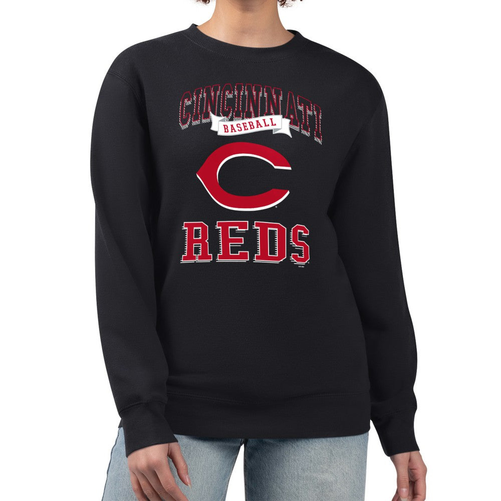 Cincinnati Reds G-III 4Her by Carl Banks Women's Team Logo Graphic Tri-Blend Fleece Pullover Sweatshirt - MLB