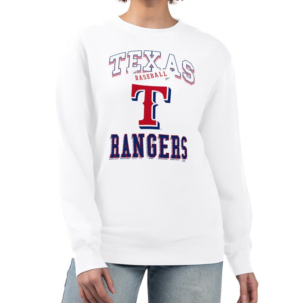 Texas Rangers G-III 4Her by Carl Banks Women's Team Logo Graphic Tri-Blend Fleece Pullover Sweatshirt - MLB