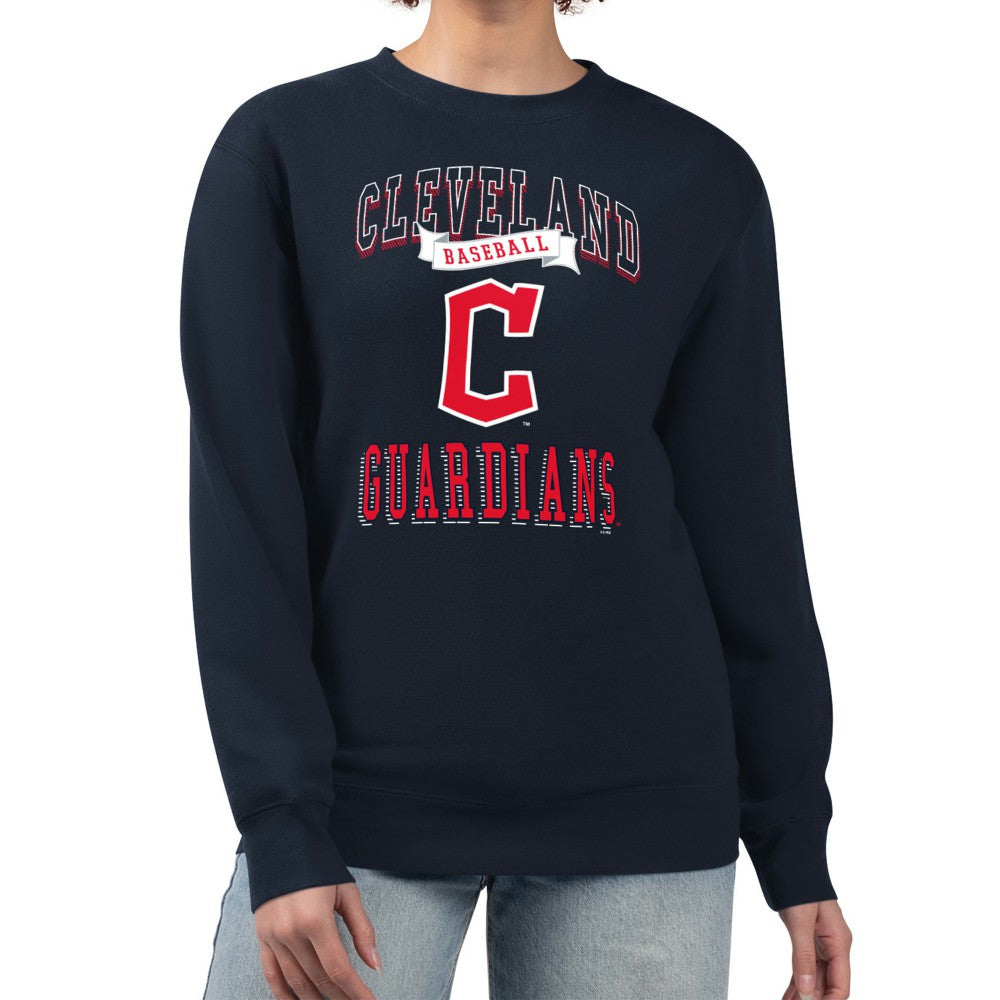 Cleveland Guardians G-III 4Her by Carl Banks Women's Team Logo Graphic Tri-Blend Fleece Pullover Sweatshirt - MLB