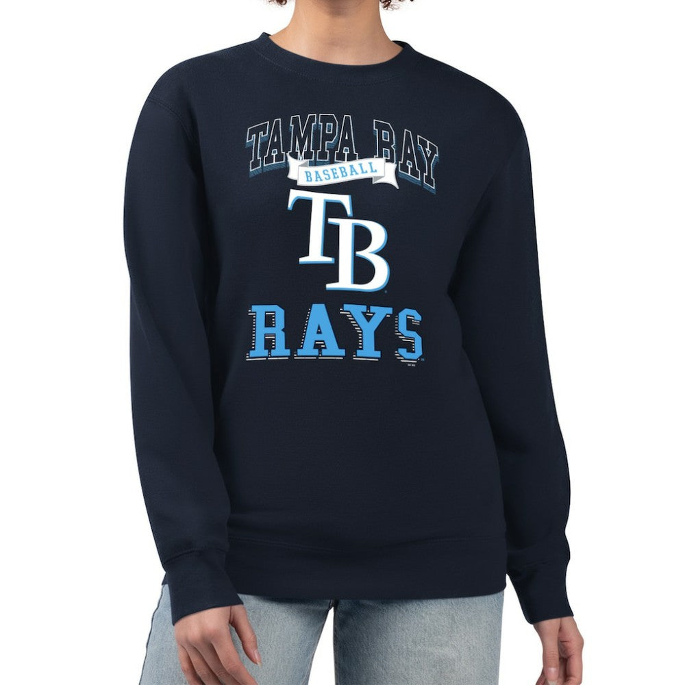 Tampa Bay Rays G-III 4Her by Carl Banks Women's Team Logo Graphic Tri-Blend Fleece Pullover Sweatshirt - MLB
