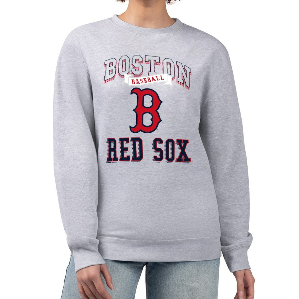 Boston Red Sox G-III 4Her by Carl Banks Women's Team Logo Graphic Tri-Blend Fleece Pullover Sweatshirt - MLB