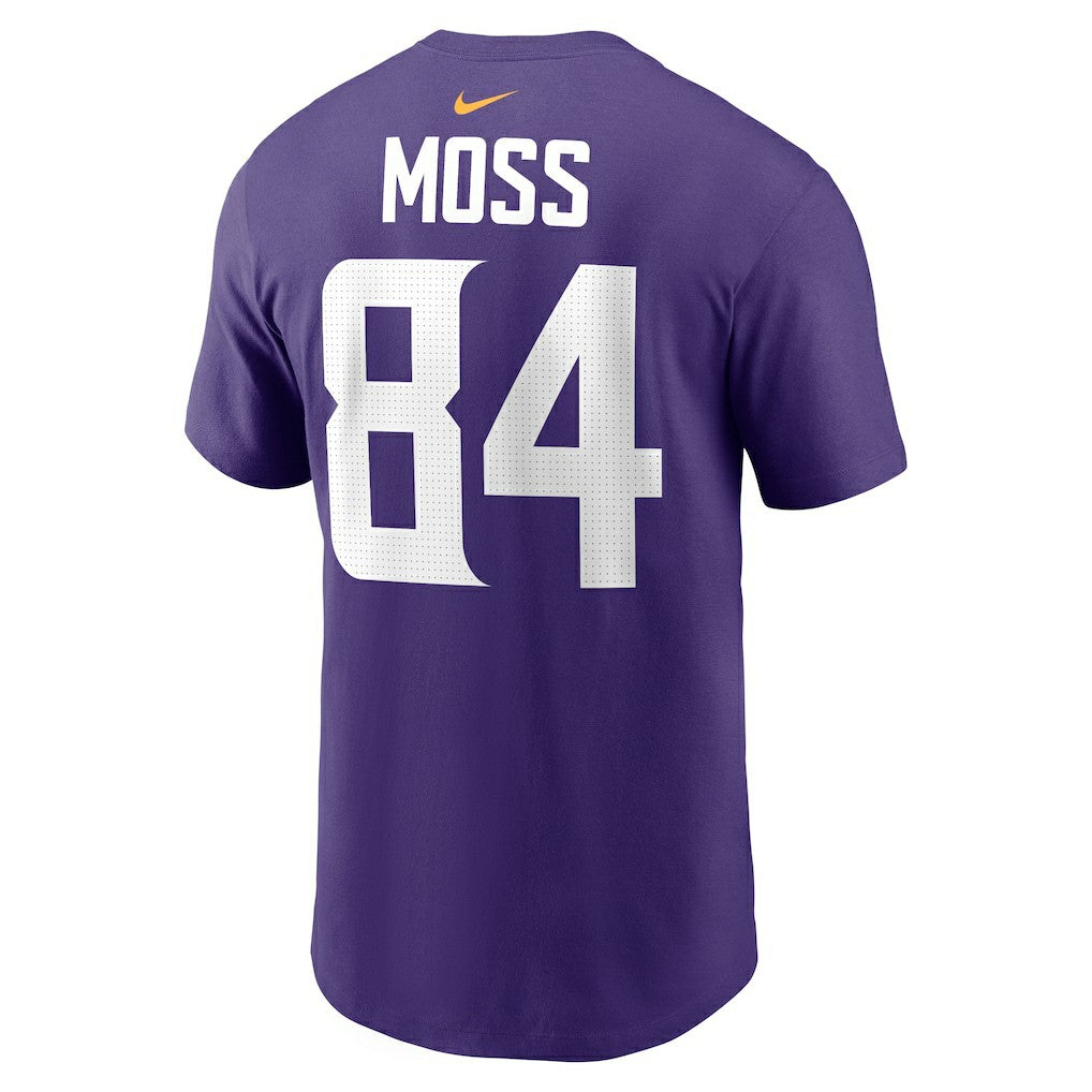 Randy Moss Minnesota Vikings Retired Player Name & Number T-Shirt Purple | Nike for Sale