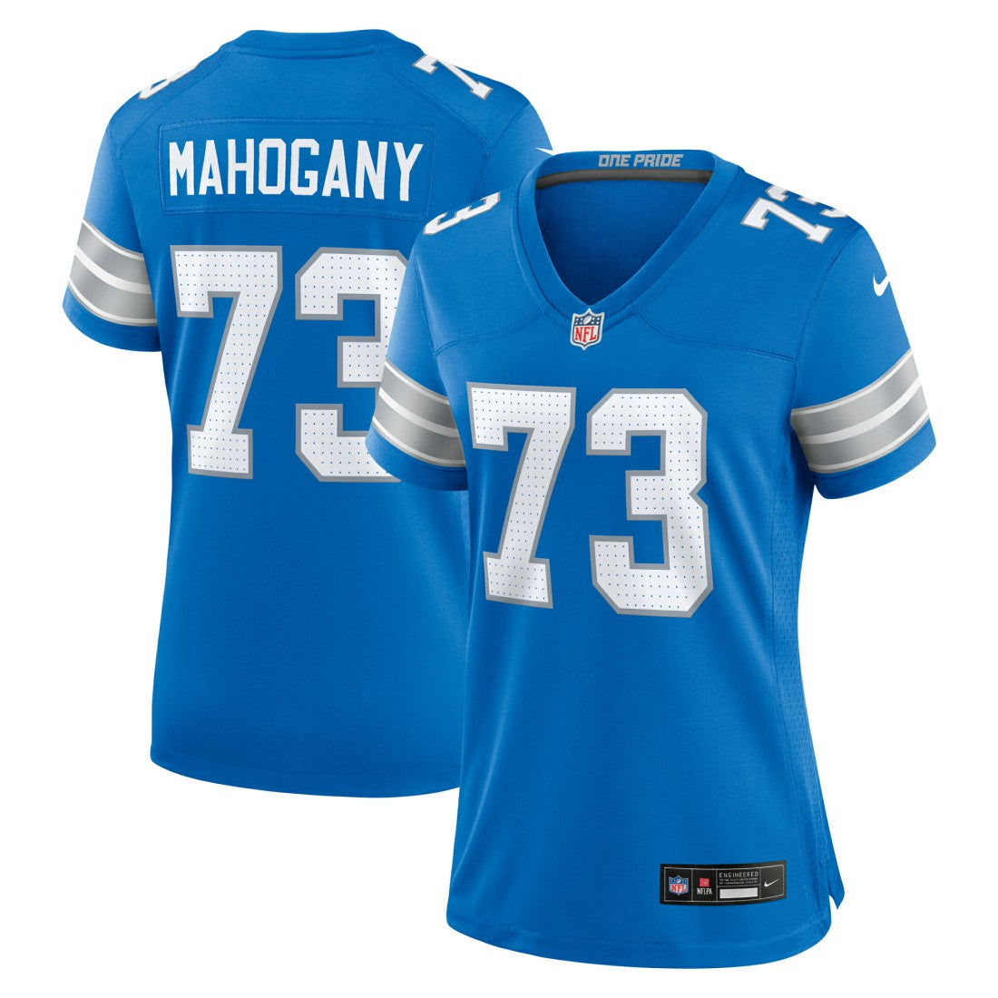 Christian Mahogany Detroit Lions Women's Team Game Jersey Blue | Nike for Sale