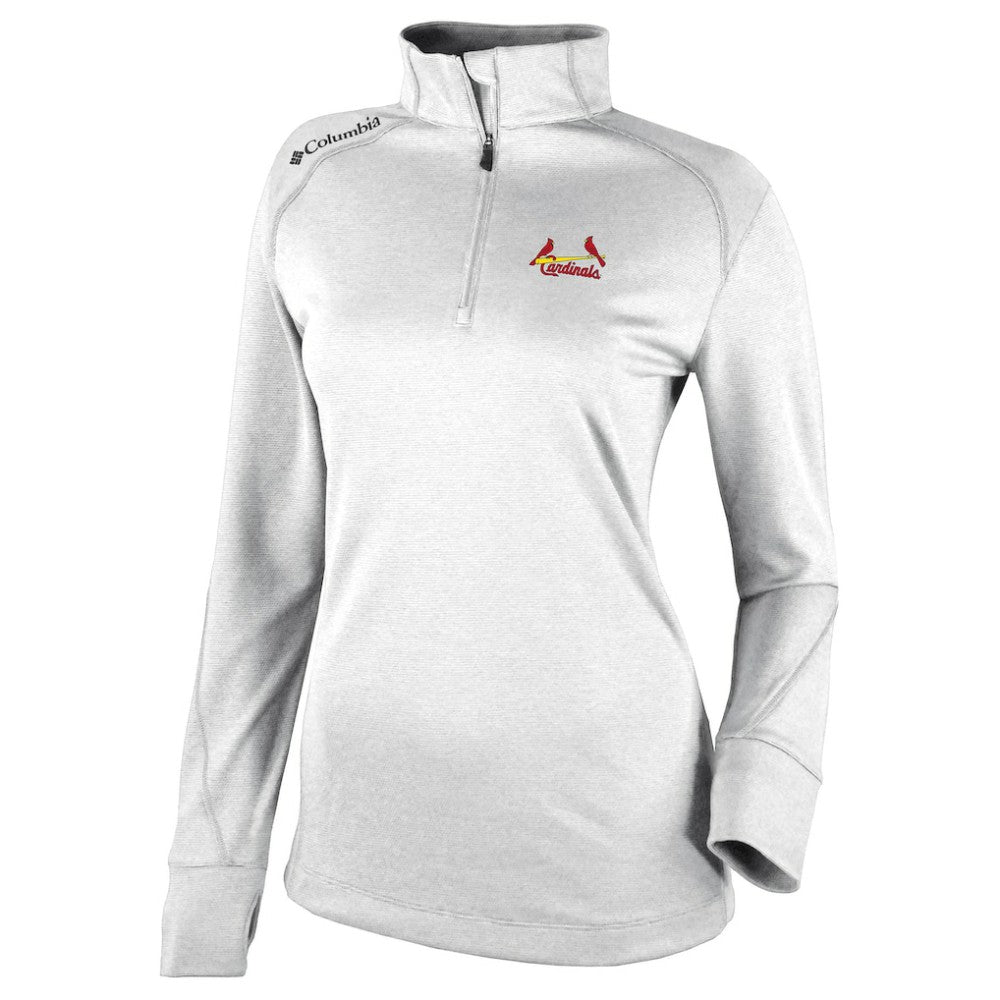 St. Louis Cardinals Columbia Women's Cooperstown Collection Shotgun 2.0 Omni-Wick Quarter-Zip Top - White Tops - MLB