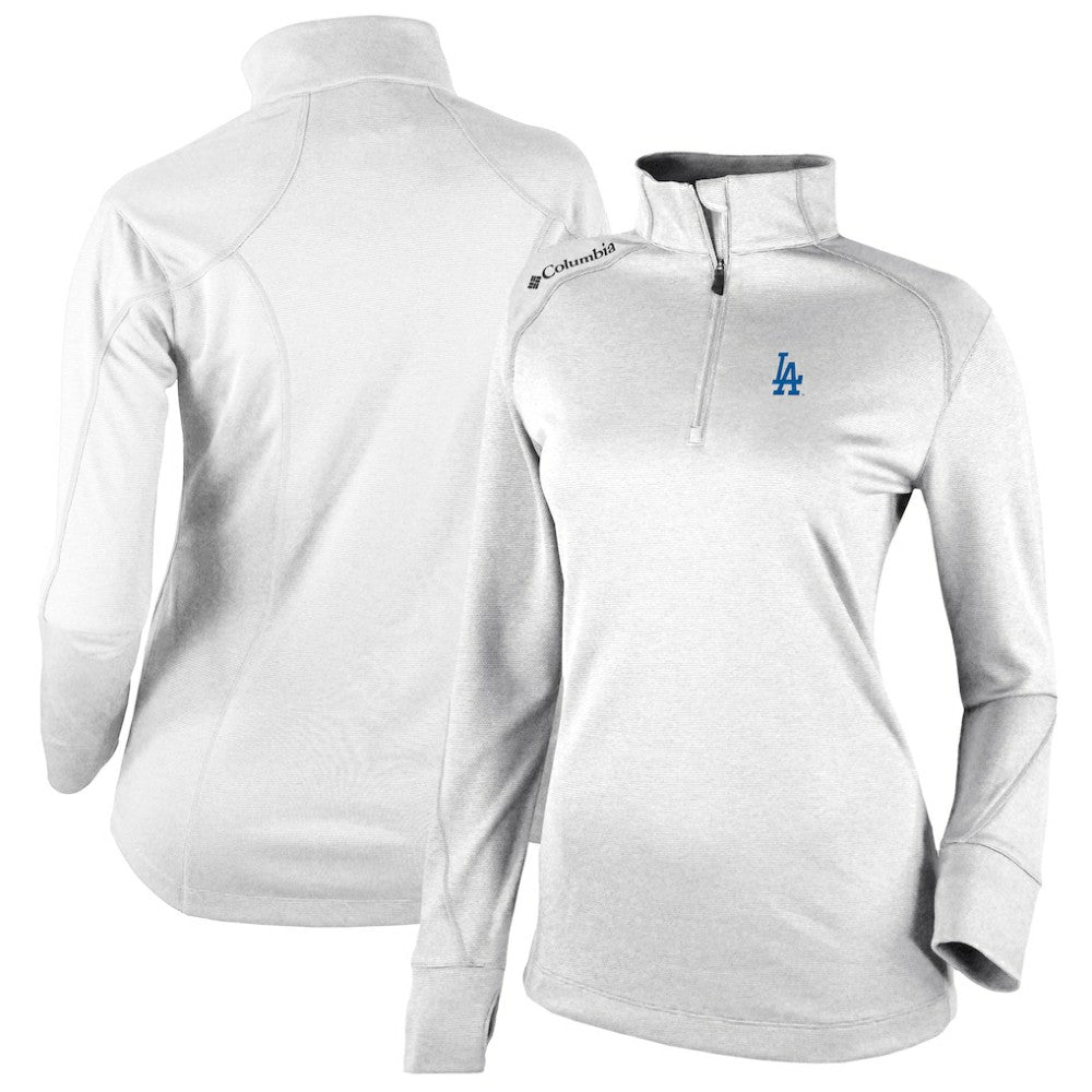 Los Angeles Dodgers Columbia Women's Cooperstown Collection Shotgun 2.0 Omni-Wick Quarter-Zip Top - White Tops - MLB