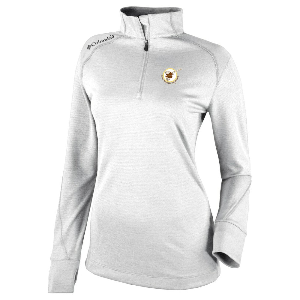 San Diego Padres Columbia Women's Cooperstown Collection Shotgun 2.0 Omni-Wick Quarter-Zip Top - White Tops - MLB
