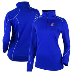 Atlanta Braves Columbia Women's Cooperstown Collection Shotgun 2.0 Omni-Wick Quarter-Zip Top - Royal Tops - MLB