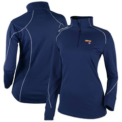 Houston Astros Columbia Women's Cooperstown Collection Shotgun 2.0 Omni-Wick Quarter-Zip Top - Navy Tops - MLB