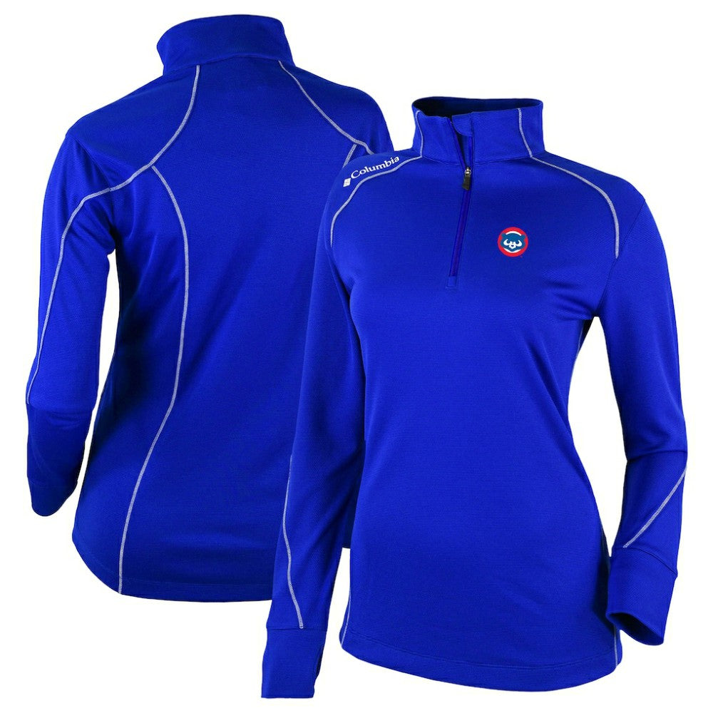 Chicago Cubs Columbia Women's Cooperstown Collection Shotgun 2.0 Omni-Wick Quarter-Zip Top - Royal Tops - MLB