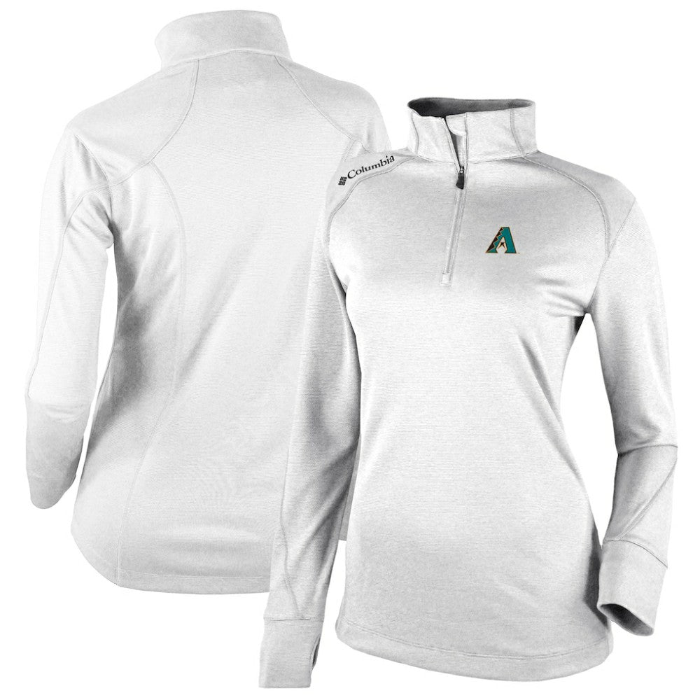 Arizona Diamondbacks Columbia Women's Cooperstown Collection Shotgun 2.0 Omni-Wick Quarter-Zip Top - White Tops - MLB