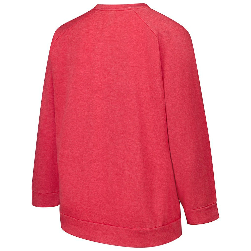 San Francisco 49ers Profile Women's Plus Size Acid Wash Raglan Sweatshirt Red | NFL