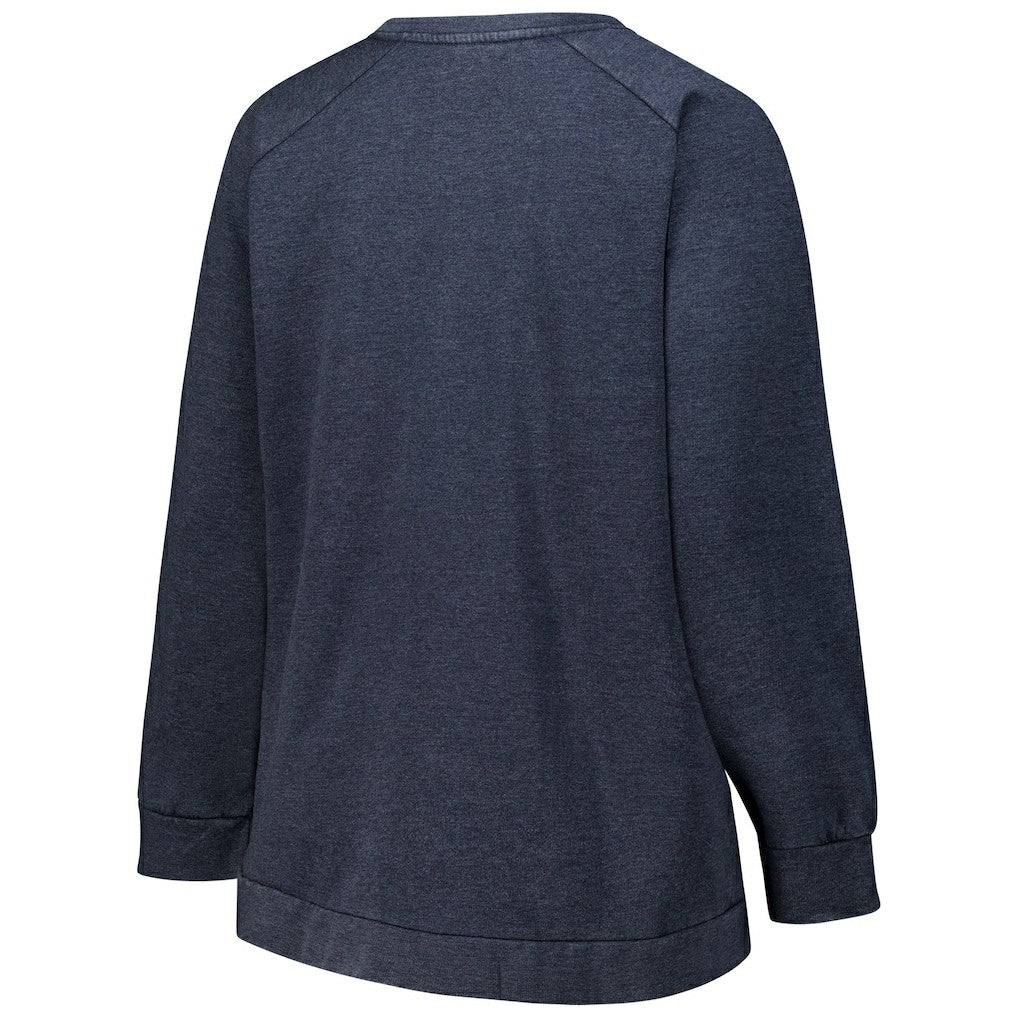 Chicago Bears Profile Women's Plus Size Acid Wash Raglan Sweatshirt Navy | NFL