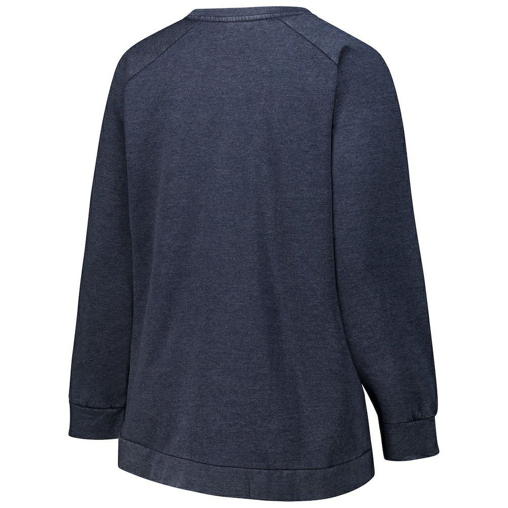 Chicago Bears Profile Women's Plus Size Acid Wash Raglan Sweatshirt Navy | NFL