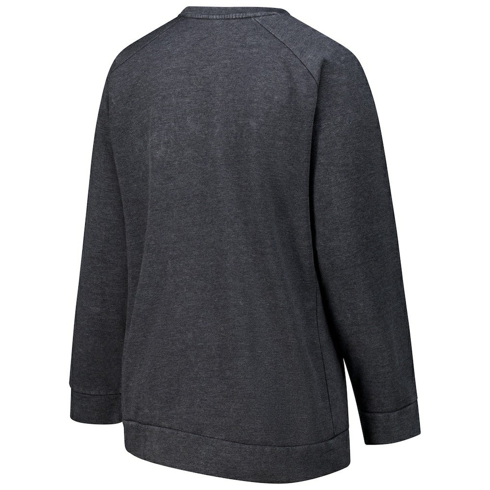 Cleveland Browns Profile Women's Plus Size Acid Wash Raglan Sweatshirt Charcoal | NFL