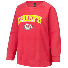 Kansas City Chiefs Profile Women's Plus Size Acid Wash Raglan Sweatshirt Red | NFL