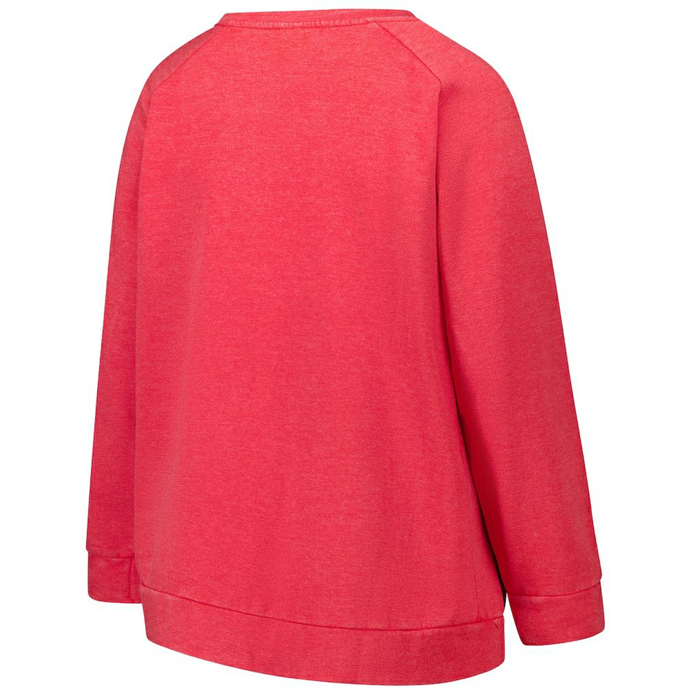 Kansas City Chiefs Profile Women's Plus Size Acid Wash Raglan Sweatshirt Red | NFL