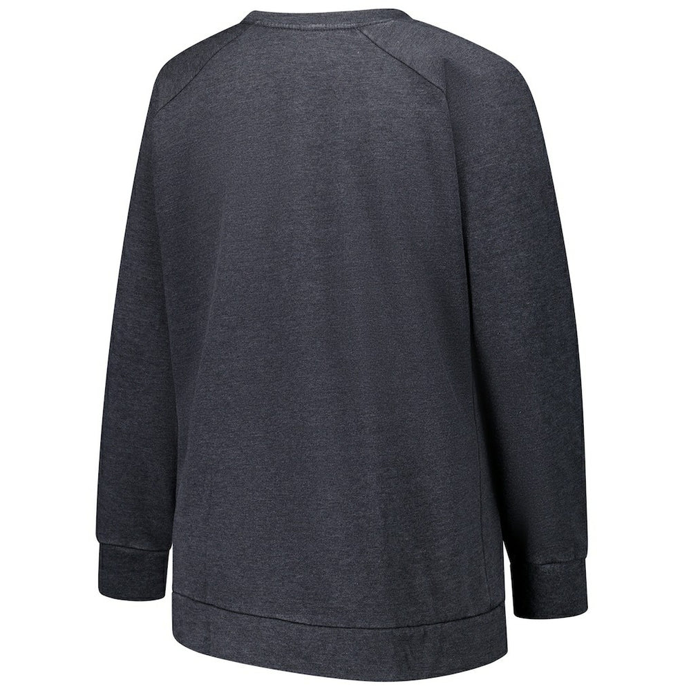 Miami Dolphins Profile Women's Plus Size Acid Wash Raglan Sweatshirt Charcoal | NFL