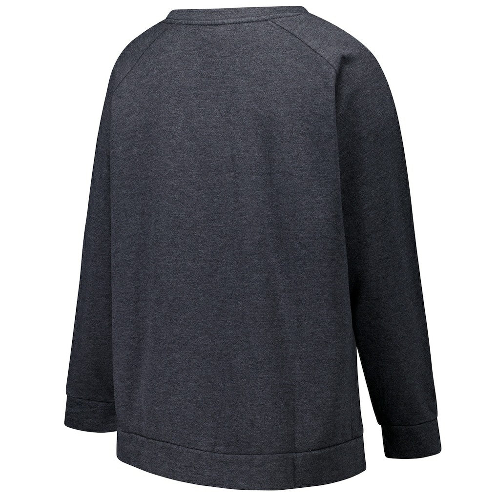 Las Vegas Raiders Profile Women's Plus Size Acid Wash Raglan Sweatshirt Charcoal | NFL