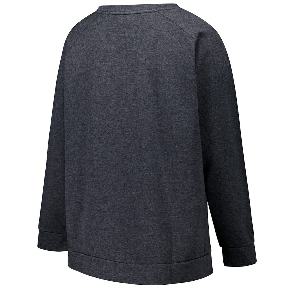 Las Vegas Raiders Profile Women's Plus Size Acid Wash Raglan Sweatshirt Charcoal | NFL