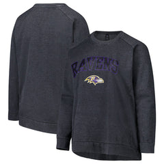 Baltimore Ravens Profile Women's Plus Size Acid Wash Raglan Sweatshirt Charcoal | NFL