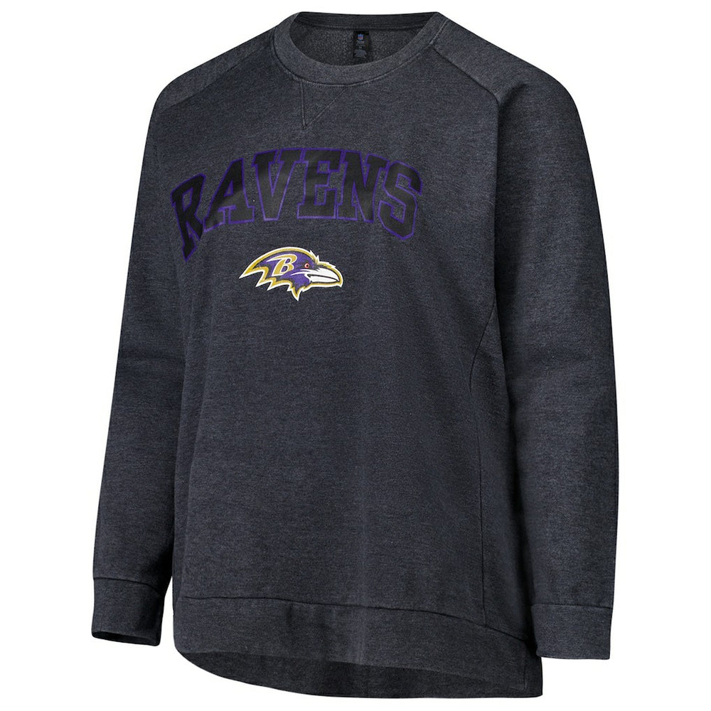 Baltimore Ravens Profile Women's Plus Size Acid Wash Raglan Sweatshirt Charcoal | NFL