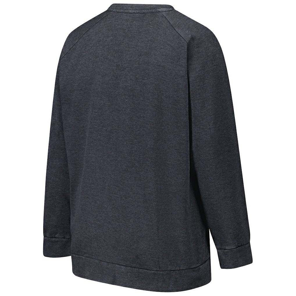 Pittsburgh Steelers Profile Women's Plus Size Acid Wash Raglan Sweatshirt Charcoal | NFL