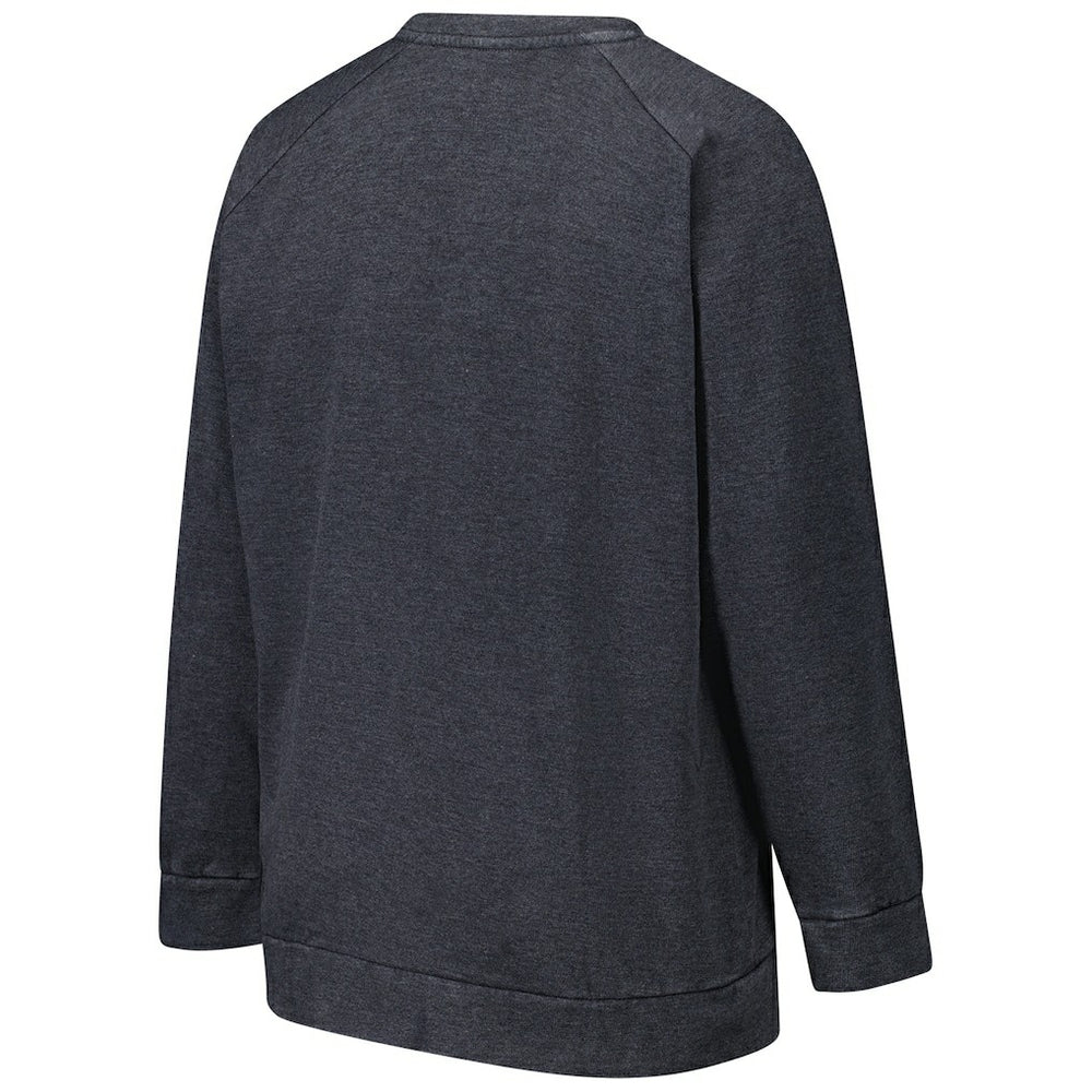 Pittsburgh Steelers Profile Women's Plus Size Acid Wash Raglan Sweatshirt Charcoal | NFL